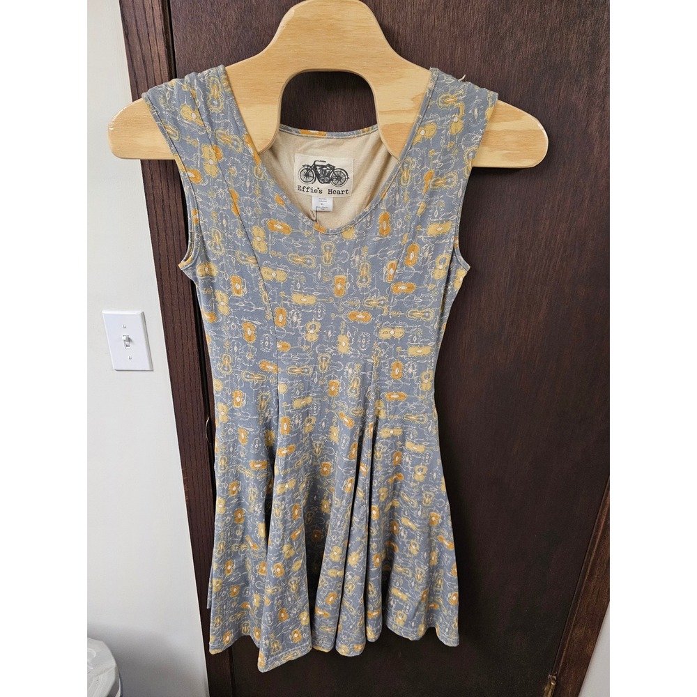Effie's Heart Daydream Dress Concerto Print Blue Yellow Violin Music XL NEW